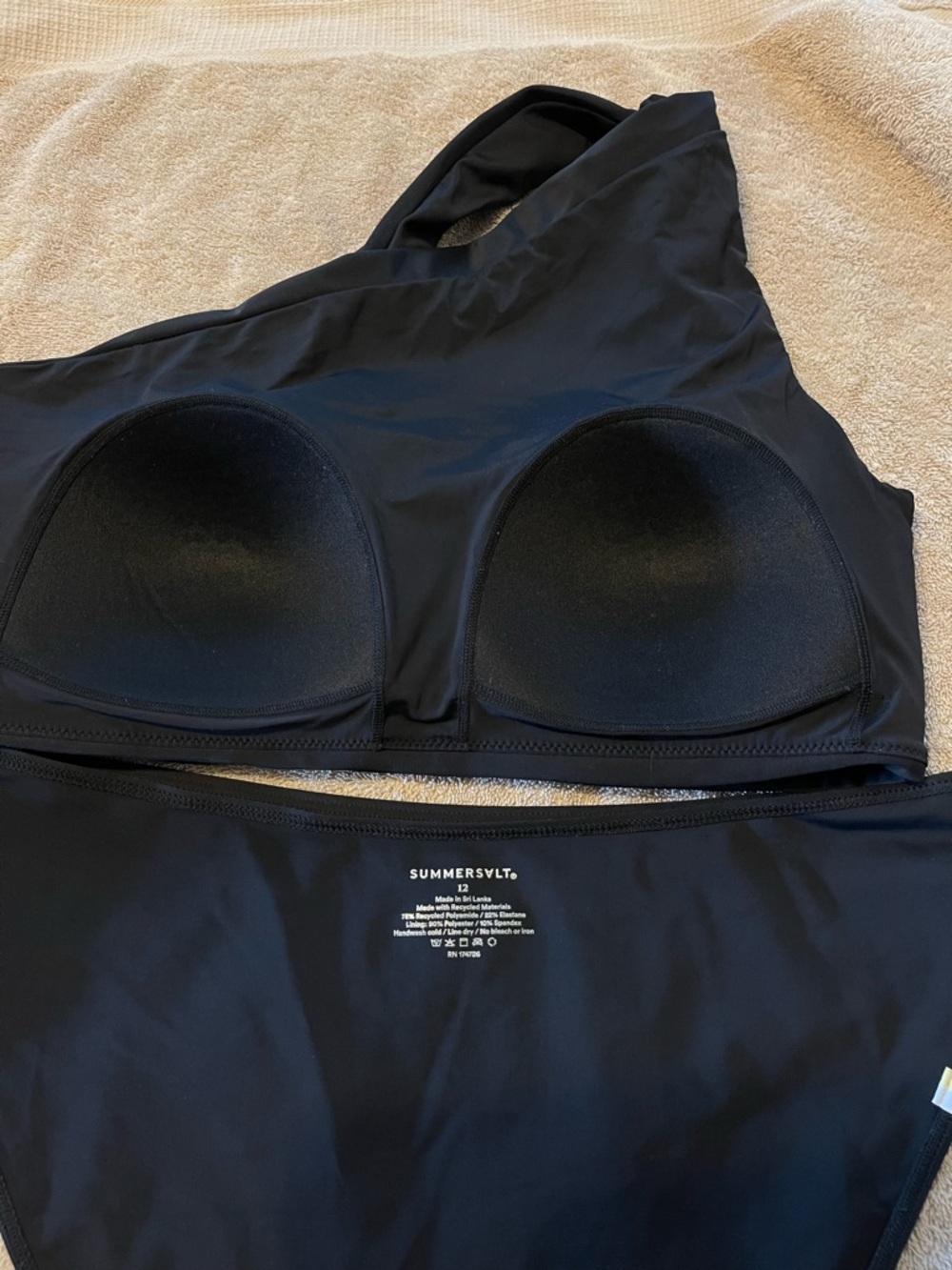 Summersalt Sidestroke One-Shoulder Black Women’s Bikini Set Size 12 - Picture 6 of 7